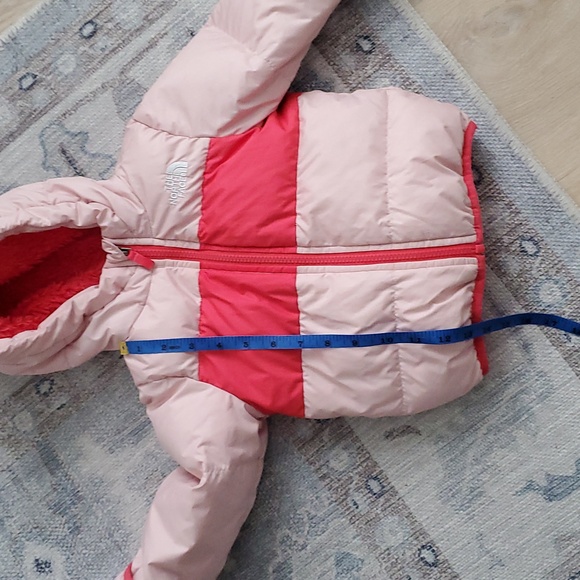 The North Face Pink Peach Baby Girl Moondoggy Hoodie Winter Coat Jacket Sz18-24m - Picture 8 of 13